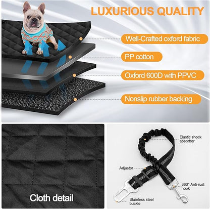Dog Car Seat Cover 4-Layer Protection 1 Elastic SUVs(46.5" Lx53