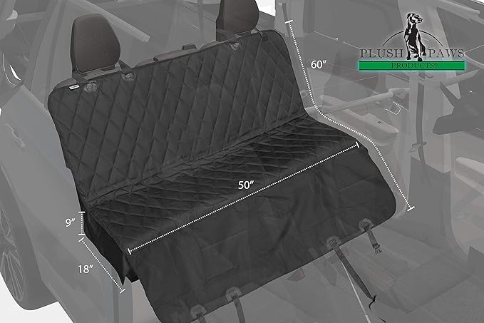 Plush Paws Products Premium Rear Car Seat Protector w/Hammock