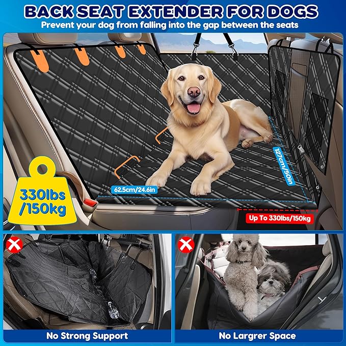 Loiion Back Seat Extender for Dogs 6 in 1 Convertible