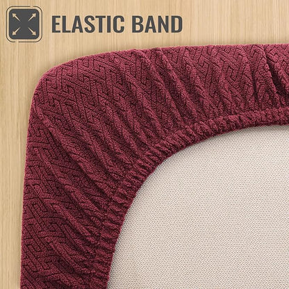 nanbowang Waterproof Dog Bed Covers Replacement Washable Pet Hair Easy to Remove (32x44x6, Burgundy)