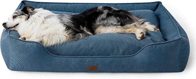 Bedsure Washable Dog Bed for Extra Large Dogs 42x30x10inches, Blue