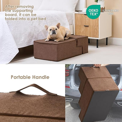 EHEYCIGA Dog Stairs for Bed 18”H 4-Step Dog