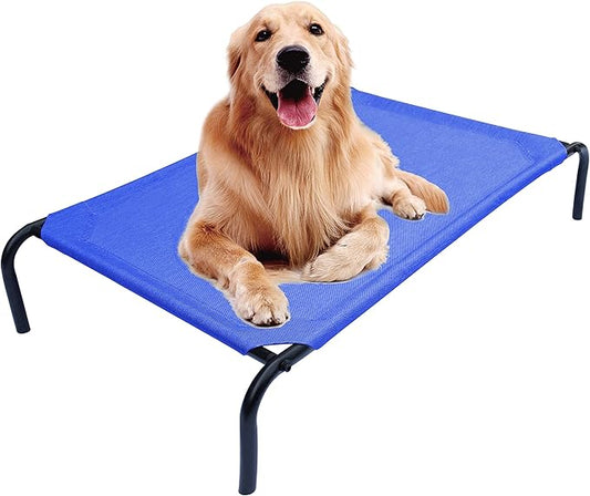 PHYEX Heavy Duty Steel-Framed Portable Elevated Pet Bed 50.5" L 30.5" W 7.8" H(L,