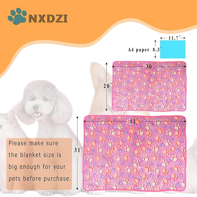 Dog Blankets Washable 3 Pack 41" x 31", Fuzzy (30 in 20 in))