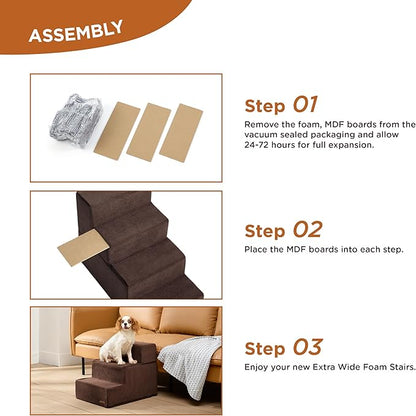 Lesure Dog Stairs for High Beds 2-Steps Dog