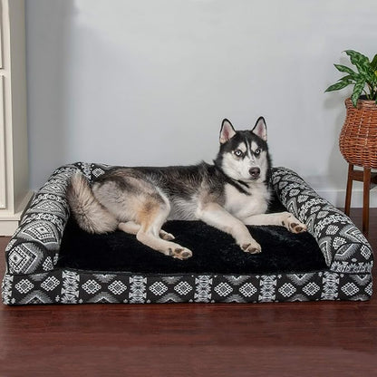 Furhaven Orthopedic Dog Bed for Large Dogs w/ Removable Bolsters & Washable Cover 95 lbs
