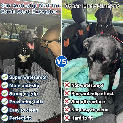 3PCS Dog Non-Slip Mat for Back Seat Extender Truck.(24" x 16") (Grey-Medium)