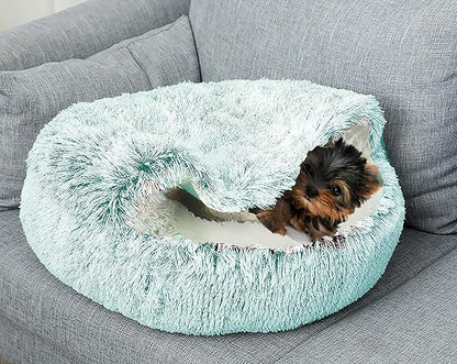 Dog Cave Bed for Small Dogs Cats Pets (20" D,