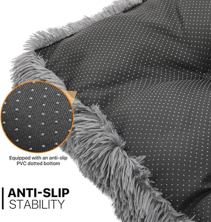 MoNiBloom 40.5"x32.5"x5.5" Dog Beds for Large Size Dogs Machine-Washable Long Plush Pet Beds Warming Cozy Soft Bed for Dogs and Cat