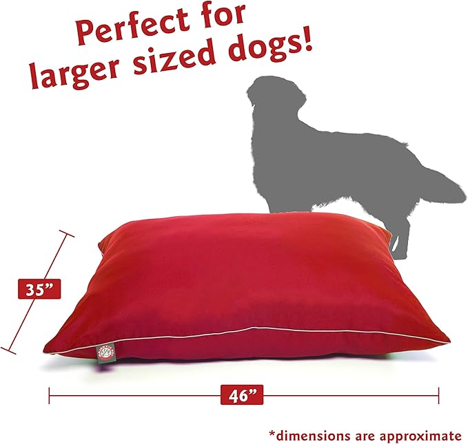Majestic Pet Rectangle Large Dog Bed Washable – Non Slip Comfy Pet Bed – Dog Crate Bed Super Value Pillow Dog Bed – Dog Kennel Bed for Sleeping 46 x 35 Inch