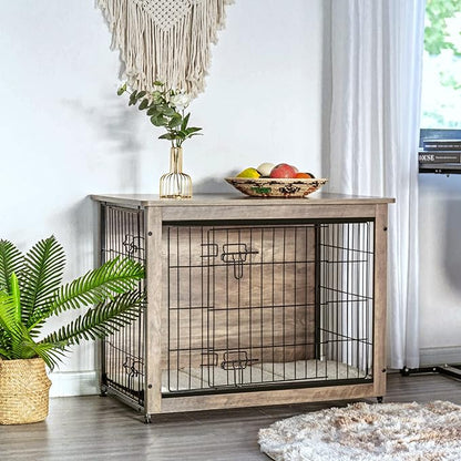 DWANTON Dog Crate Furniture with Cushion 32.5" L,