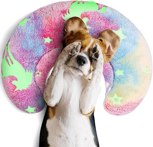 Glow-in-the-Dark U-Shaped Calming Pet Pillow for Dogs & Cats