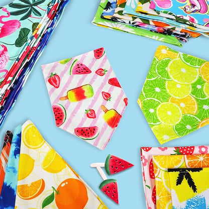 XPUDAC 100 Pcs Summer Dog Bandanas Bulk Dog