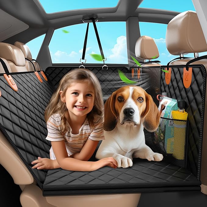 Dog Car Seat Cover for Back Seat(Large Space Holds 400lbs) 100% Waterproof