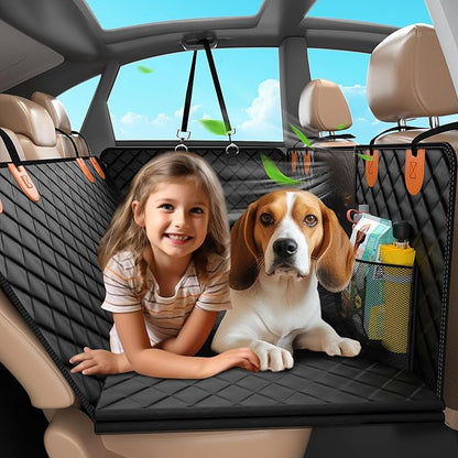 Dog Car Seat Cover for Back Seat(Large Space Holds 400lbs) 100% Waterproof