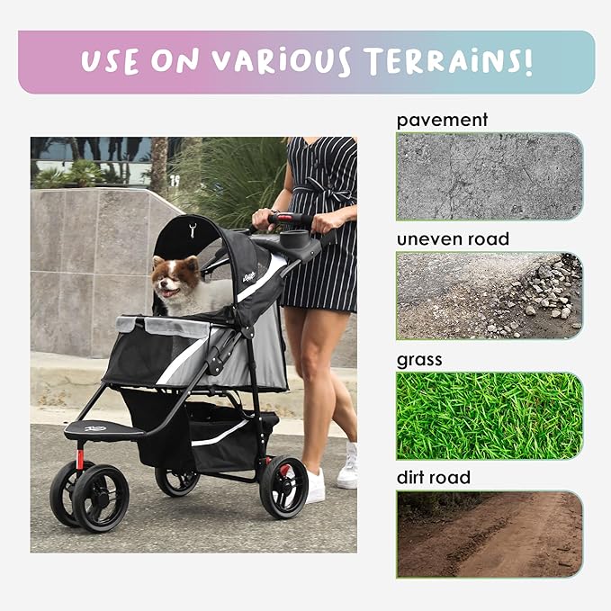 Petique Revolutionary Durable Pet Stroller 55LBS -