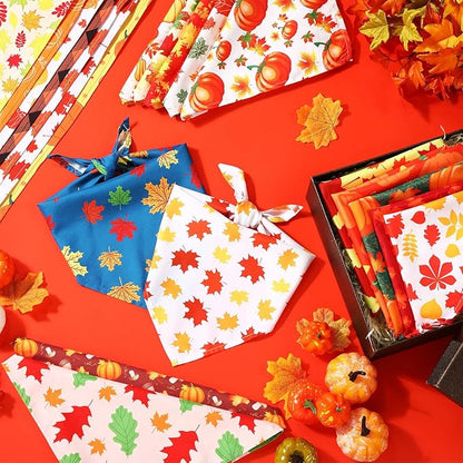 Sweetude 50 Pieces Fall Dog Bandanas Bulk Maple (31.5 x 21.7 x 21.7 Inch)