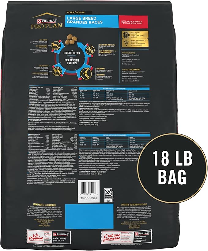 Purina Pro Plan Joint Health Large Breed Dog Food with Probiotics for Dogs 18 lb.