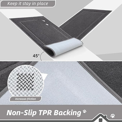 BEQHAUSE Dog Door Mat for Muddy Paws Dirt Trapper Absorbent Mud Mat for Dogs Non-Slip Washable Entryway Rug Low-Profile Soft Indoor Door Mats for Muddy Wet Shoes and Paws 20"x32"