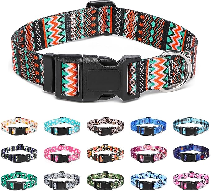 Adjustable Dog Collar with Patterns