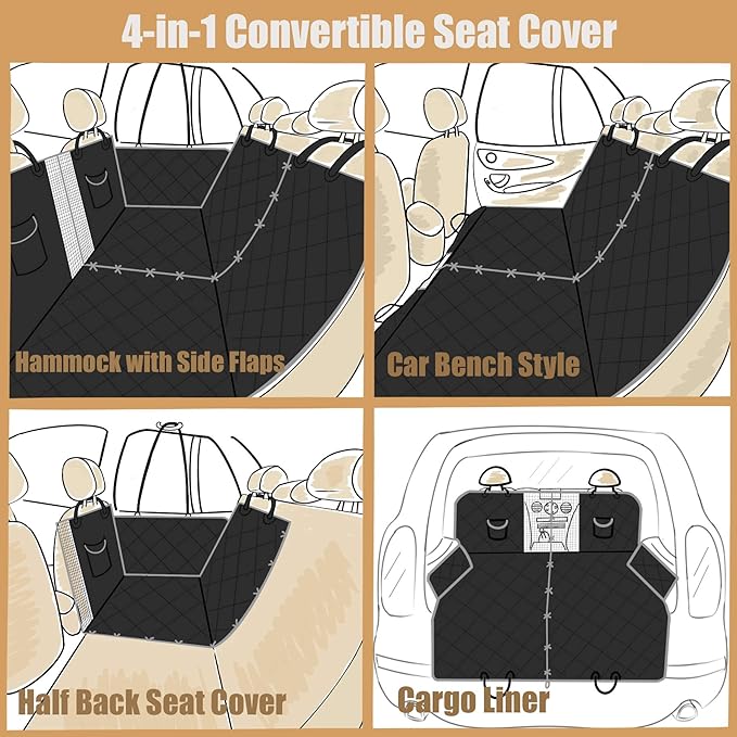 Dog Car Seat Cover for Back Seat