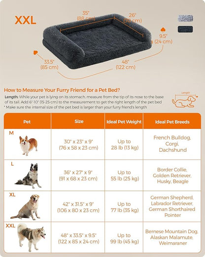 Feandrea Dog Bed 48 x 33.5 x 9.5 Inches, UPGW234G02