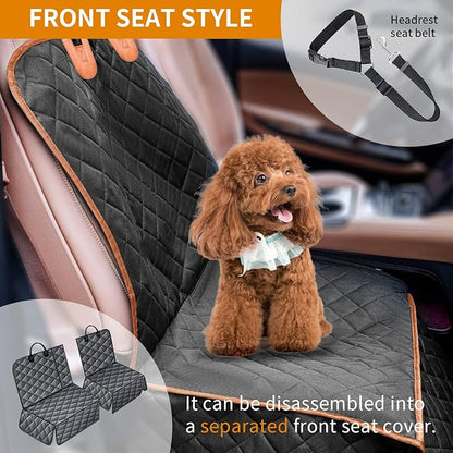 IVY&LANE Dog Car Seat Cover for Back Seat 2-in-1 Waterproof