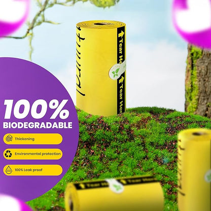 Dog Poop Bags Rolls-150 Bags with Leash Dispenser (10 Rolls) 100% Leak