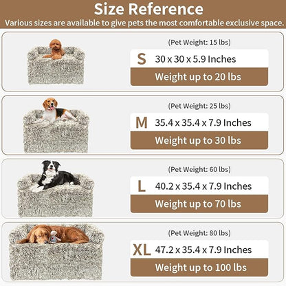Calming Dog Couch Bed for Large Dogs 40.2 x 35.4 x 7.9 Inches