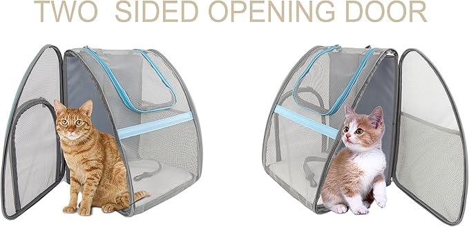 Pet Carrier Backpack, Ventilated and Breathable for Cats Dogs, Collapsible Designed for Travel, Hiking & Outdoor Use Blue