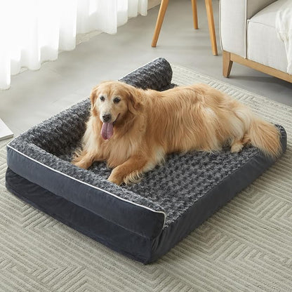 BFPETHOME Orthopedic Dog Beds for Large Dogs-Waterproof Sofa Dog Bed with Removable Washable Cover