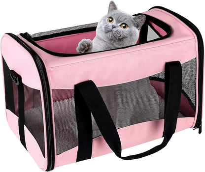 top tasta cat Carrier Large Dog Cat Carriers Puppies up to 30Lbs, Big Dog Carrier Soft Sided, Collapsible Travel Puppy Carrier (X-Large, Pink)