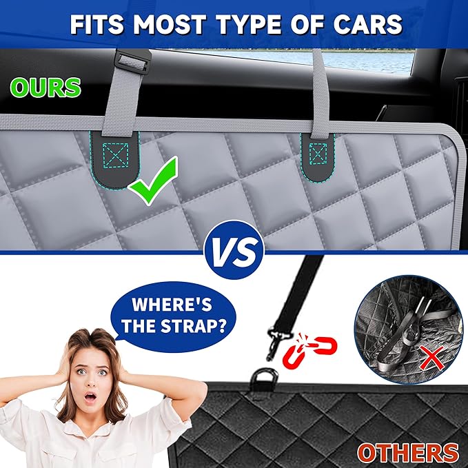 MDQ Dog Car Seat Cover for Pets 100% Waterproof Dog Car Hammock 600D Heavy