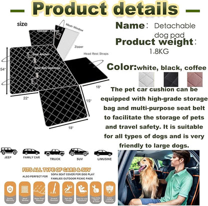 Dog Shaped Car Seat Cover with Rear Seat Mesh Window