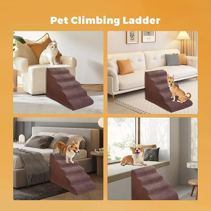 Foam 5 Tier Dog Steps&Stairs for High Beds 25 inches High