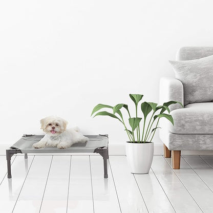 PETMAKER Elevated Dog Bed 24.5x18.5-Inch Portable 25lbs (Gray)