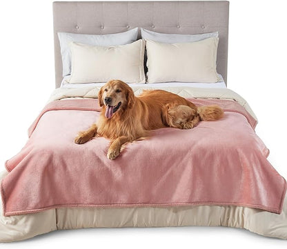 Lesure Waterproof Dog Blanket for Large Dogs 360GSM Wheat 200GSM Flannel 60x80