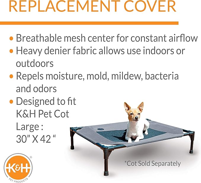 K&H Pet Products Elevated Cooling Outdoor Dog Bed 42 X 30 Inches