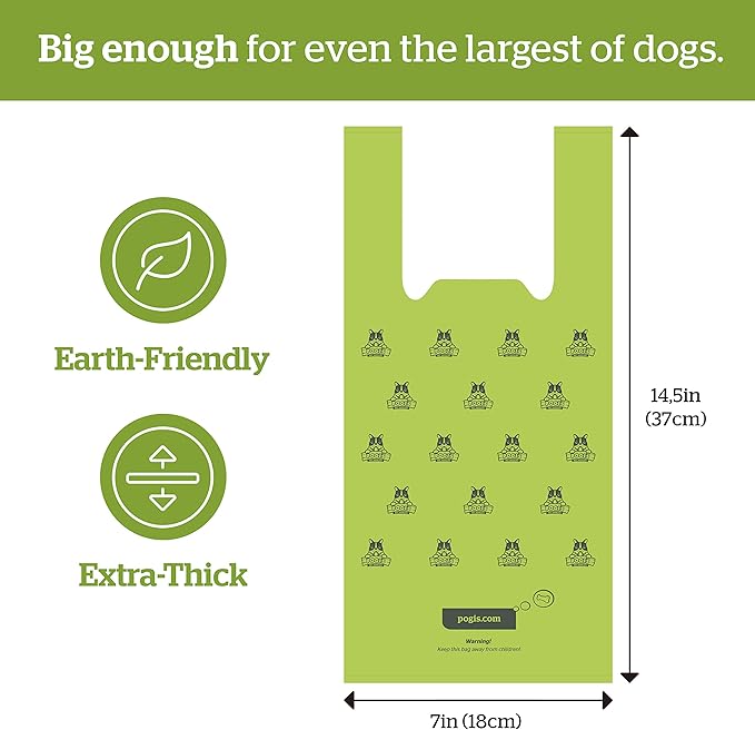 Pogi's Dog Poop Bags with Handles Bulk 900 Doggy