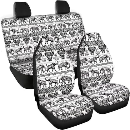 Tribal Elephant Automotive Full Set Seat Covers 4