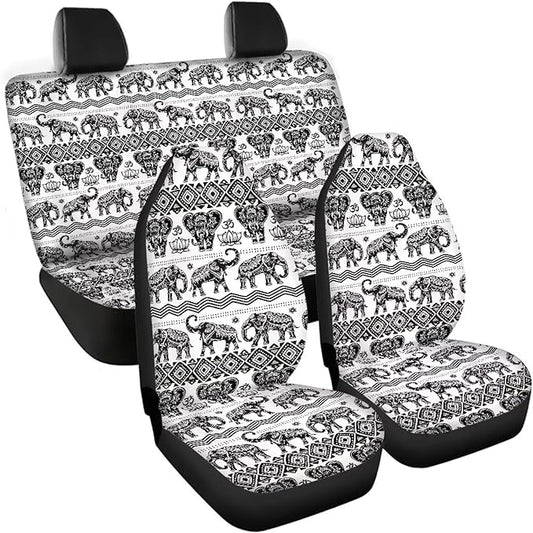 Tribal Elephant Automotive Full Set Seat Covers 4