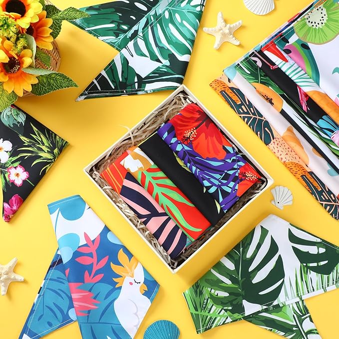 100 Pcs Hawaiian Dog Bandanas Bulk Summer Pet