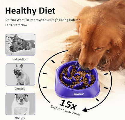 2Pcs Dog Puzzle Bowl Dog Feeder, Dog Puzzle Feeder, Dog Bowls Small Size Dog, Slow Feeder Dog Bowls Large Breed, Dog Slow Feeder Bowl, Dog Food Bowl Slow Feeder, Dog Bowl Slow Feeder