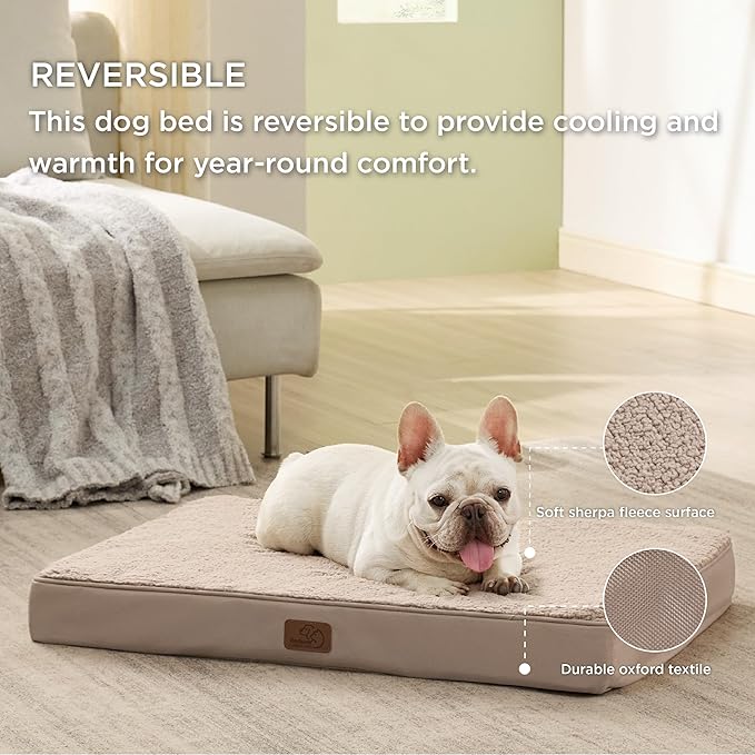 Bedsure Medium Dog Beds for Medium Dogs- Orthopedic Waterproof Dog Beds with Removable Washable Cover 50 lbs,