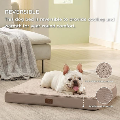 Bedsure Medium Dog Beds for Medium Dogs- Orthopedic Waterproof Dog Beds with Removable Washable Cover 50 lbs,