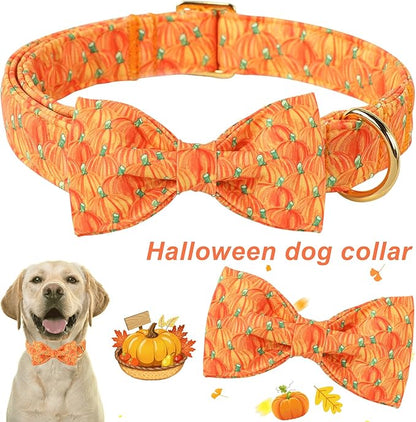 ARING PET Halloween Dog Collar-Cute Pumpkin Dog Collar with Bow