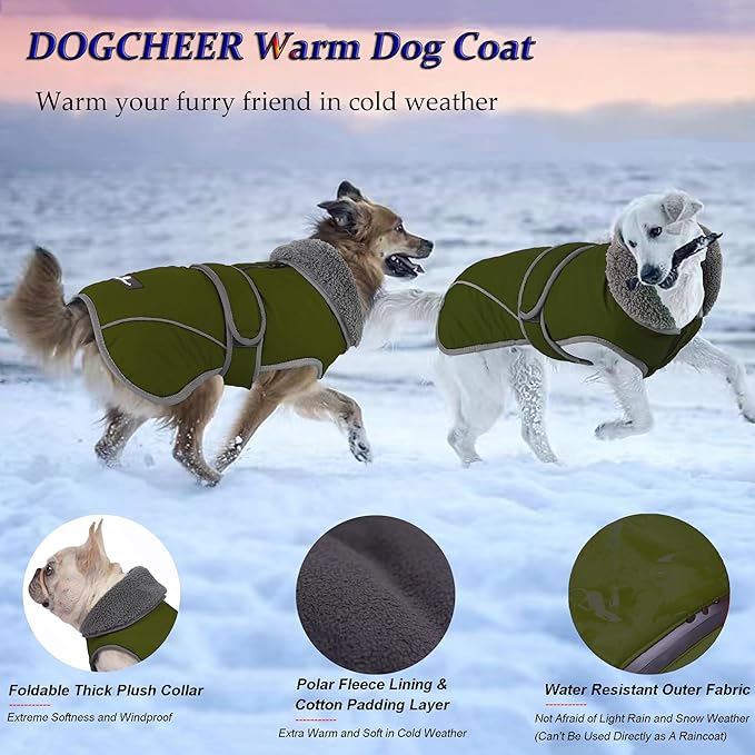 Dogcheer Dog Winter Coat 26.8-34.6,Back 20.5)