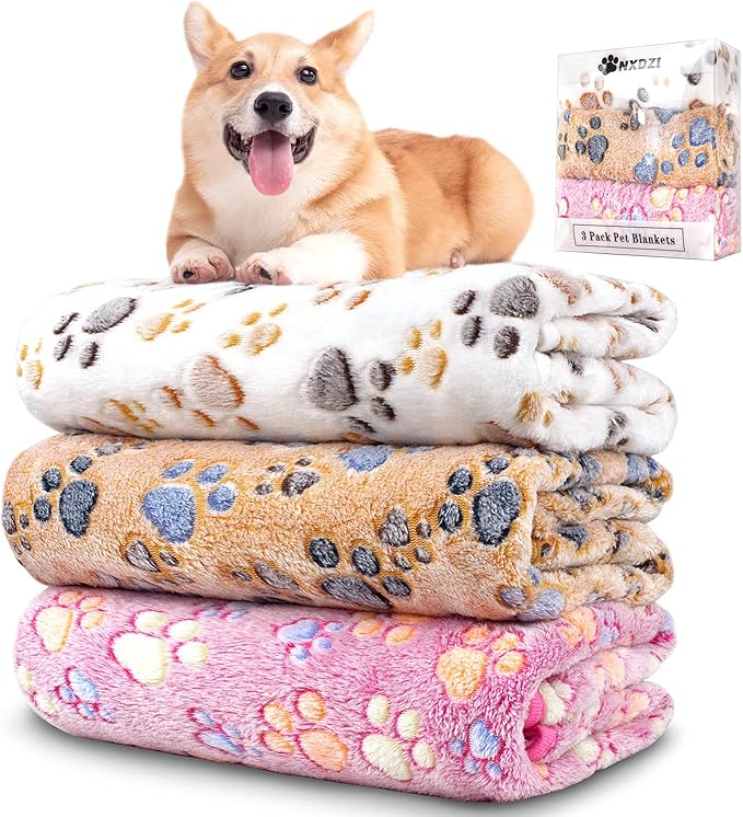 Dog Blankets Washable 3 Pack 41" x 31", Fuzzy (30 in 20 in))