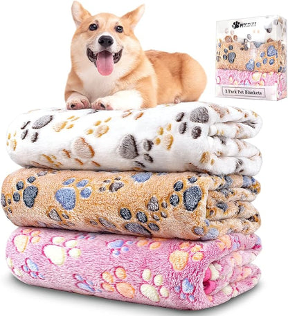 Dog Blankets Washable 3 Pack 41" x 31", Fuzzy (30 in 20 in))