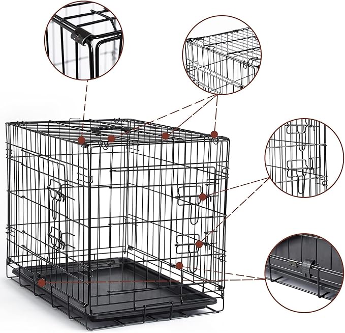 DONORO Dog Crates Kit for Small Size Dogs Indoor with Dog Crate Cover
